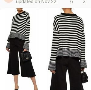 Cinq a'sept  black & white stripes sweat…